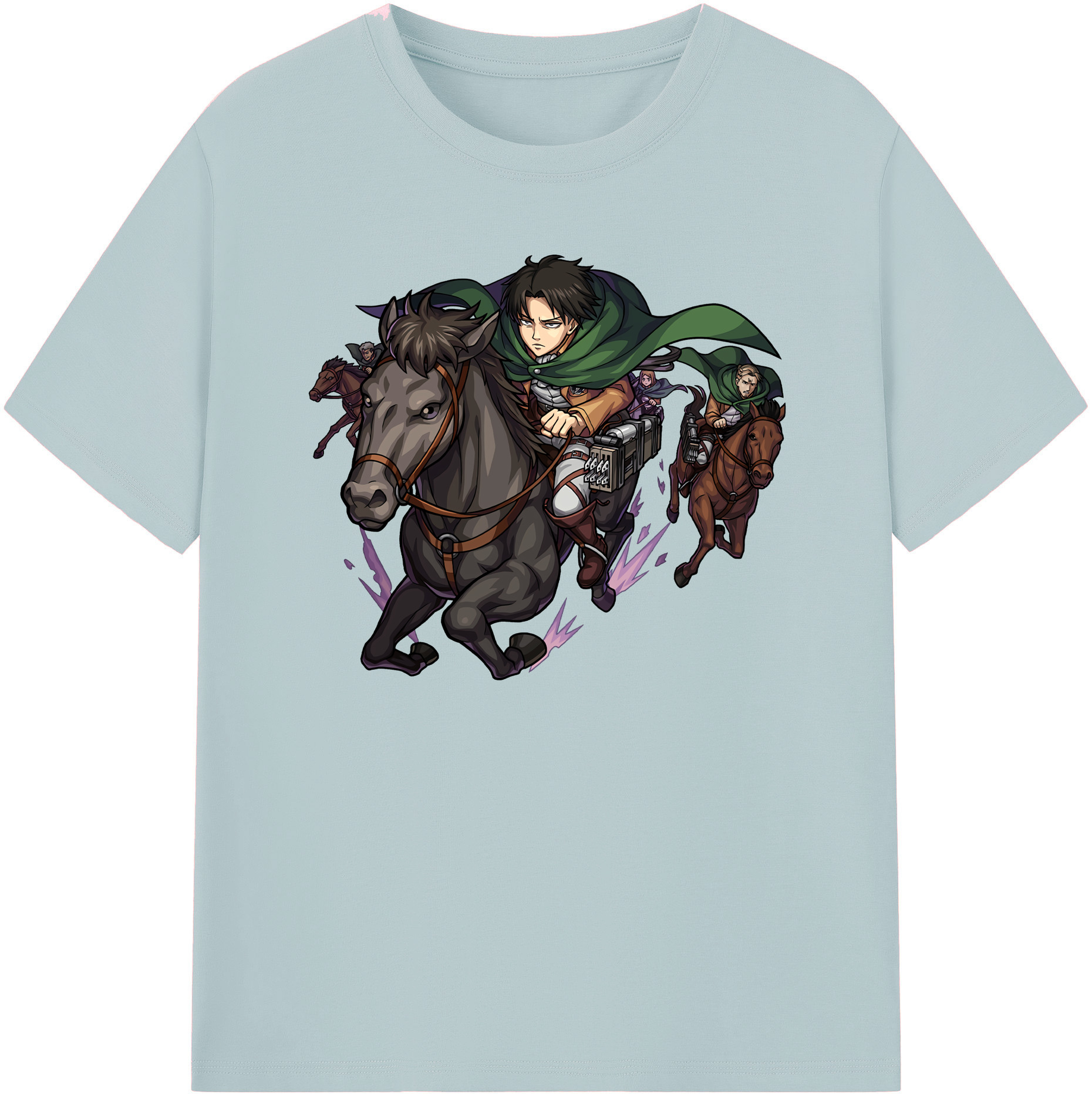 （画像用） 進撃の巨人 リヴァイ·アッカーマン Attack on Titan Levi Ackerman 綿100％半袖Tシャツ（フロントプリント）